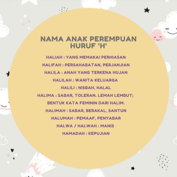 Nama Anak Perempuan Huruf H Maksud Indah Dalam Islam