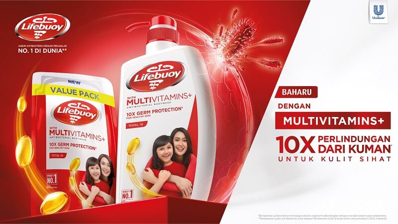 multivitamin dalam Lifebuoy with Multivitamins + Antibacterial Bodywash