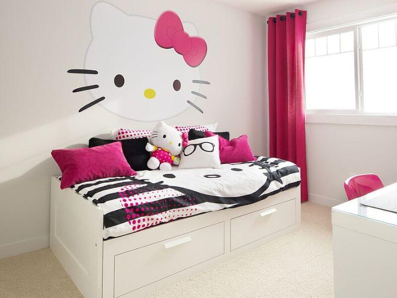 bilik tidur tema hello kitty