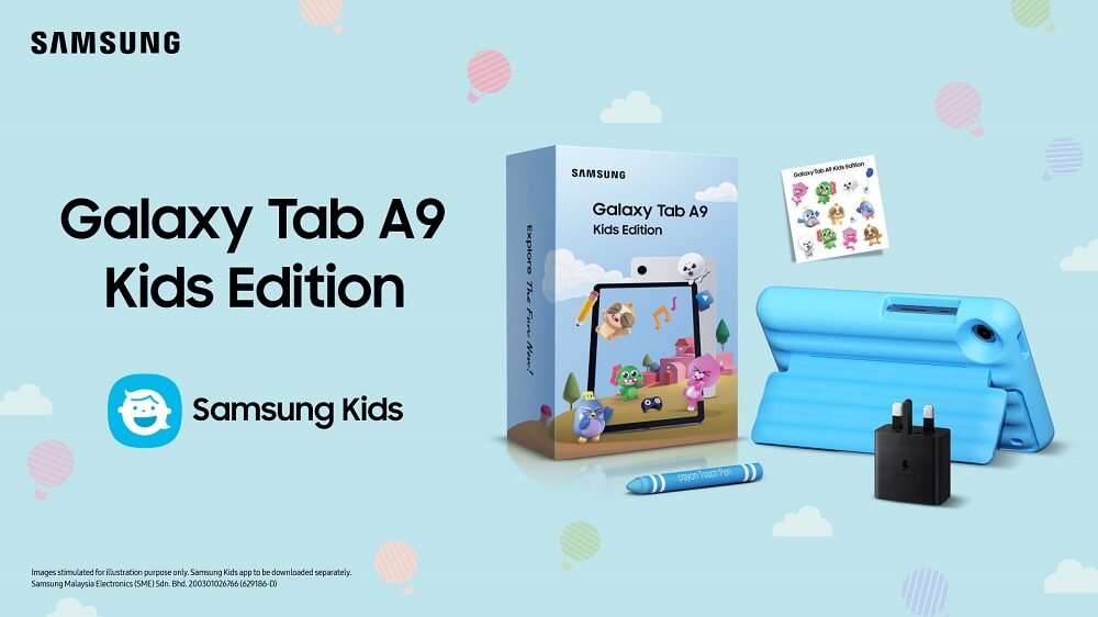 Samsung Galaxy Tab A9 Kids Edition - Product with Accessories