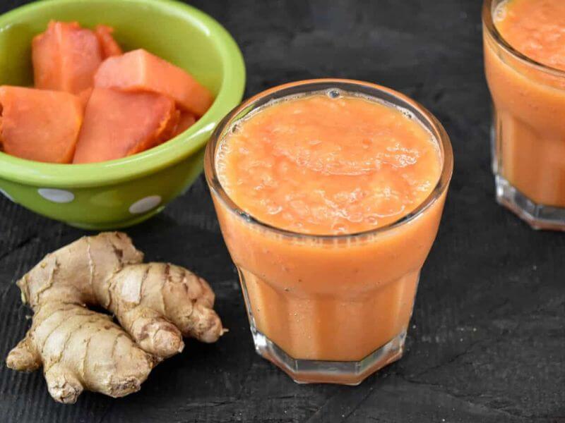 minuman tambahkan susu: Resepi Smoothie Halia Betik