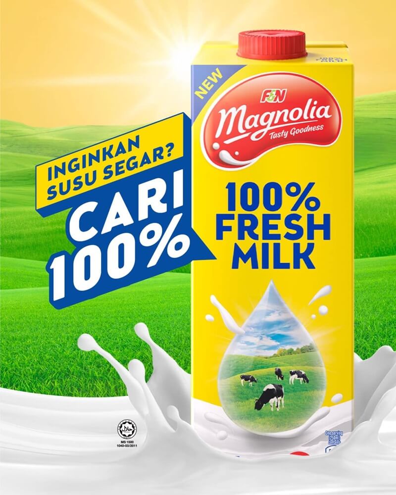  100% Susu Segar Magnolia UHT 