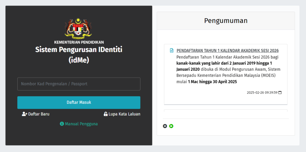 pendaftaran tahun 1 sesi 2026